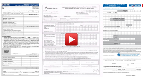 Printing banking RTGS/NEFT forms using E-Formz