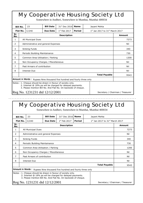 form html invoice design Online system Billing Housing Invoice  Bulk Society