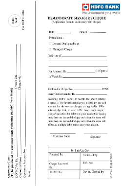 form bank draft yes Draft Hdfc Form Draft Demand Application Bank Form Demand